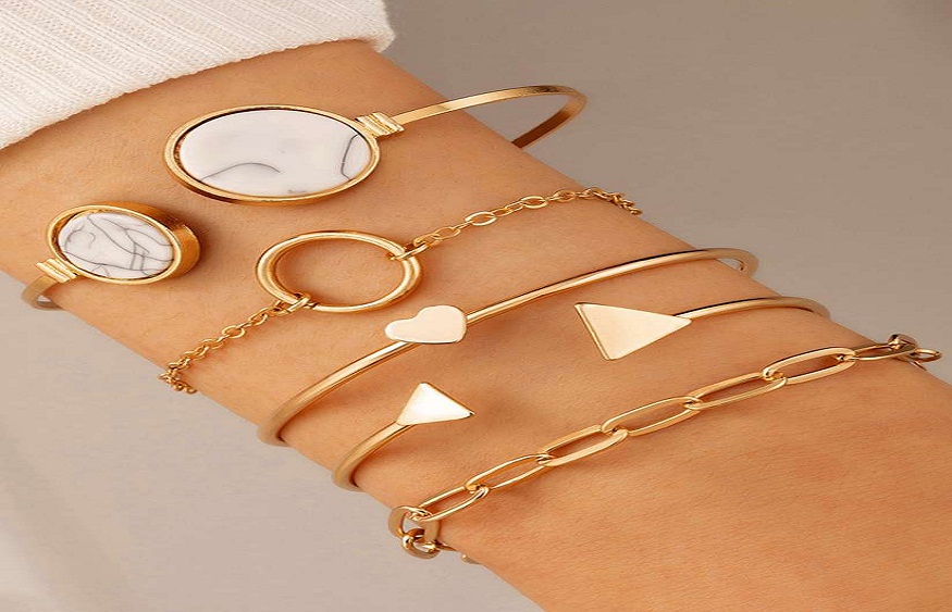 White and Gold Bracelets